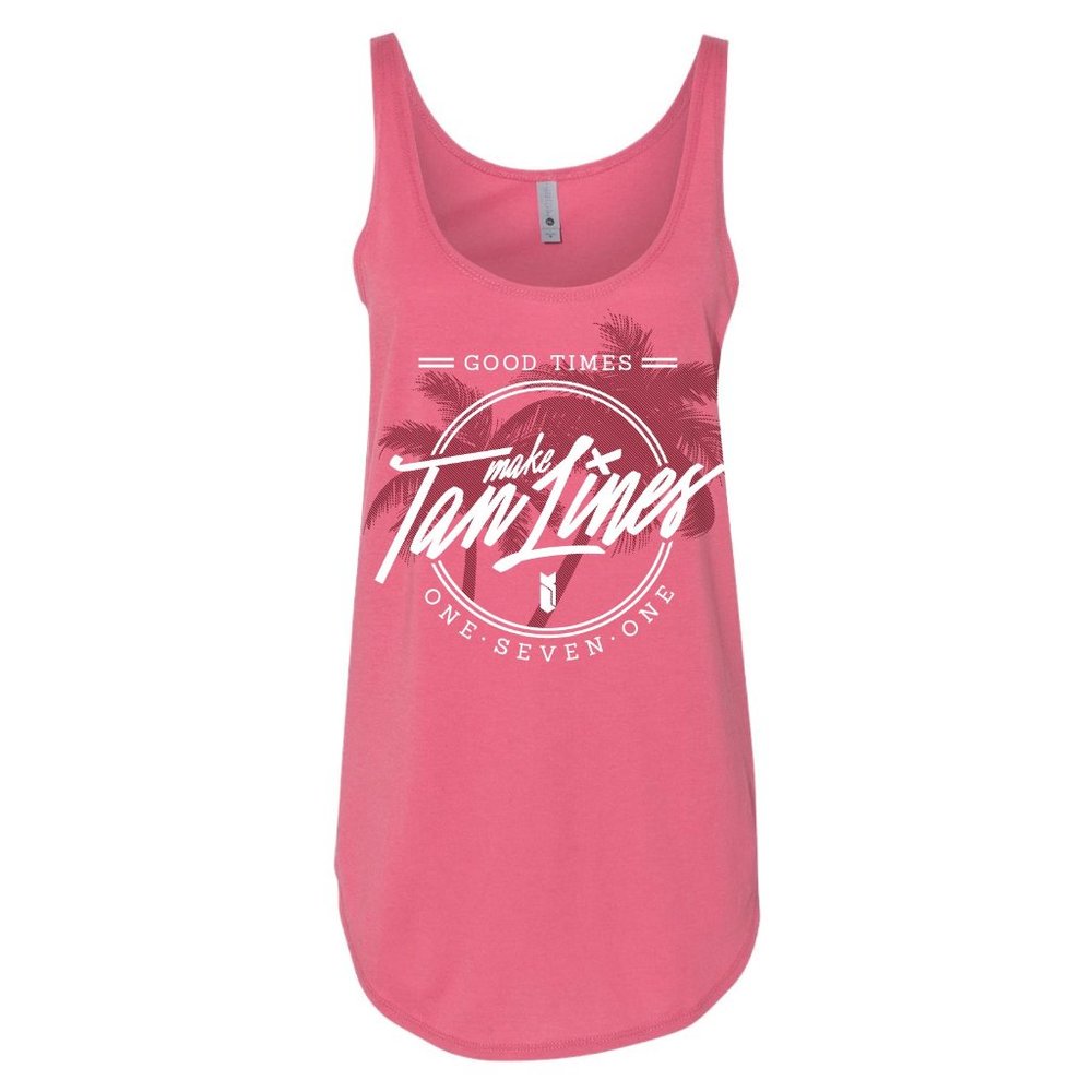 Good Times Make Tan Lines Festival Beach Spring Break Summer Tank